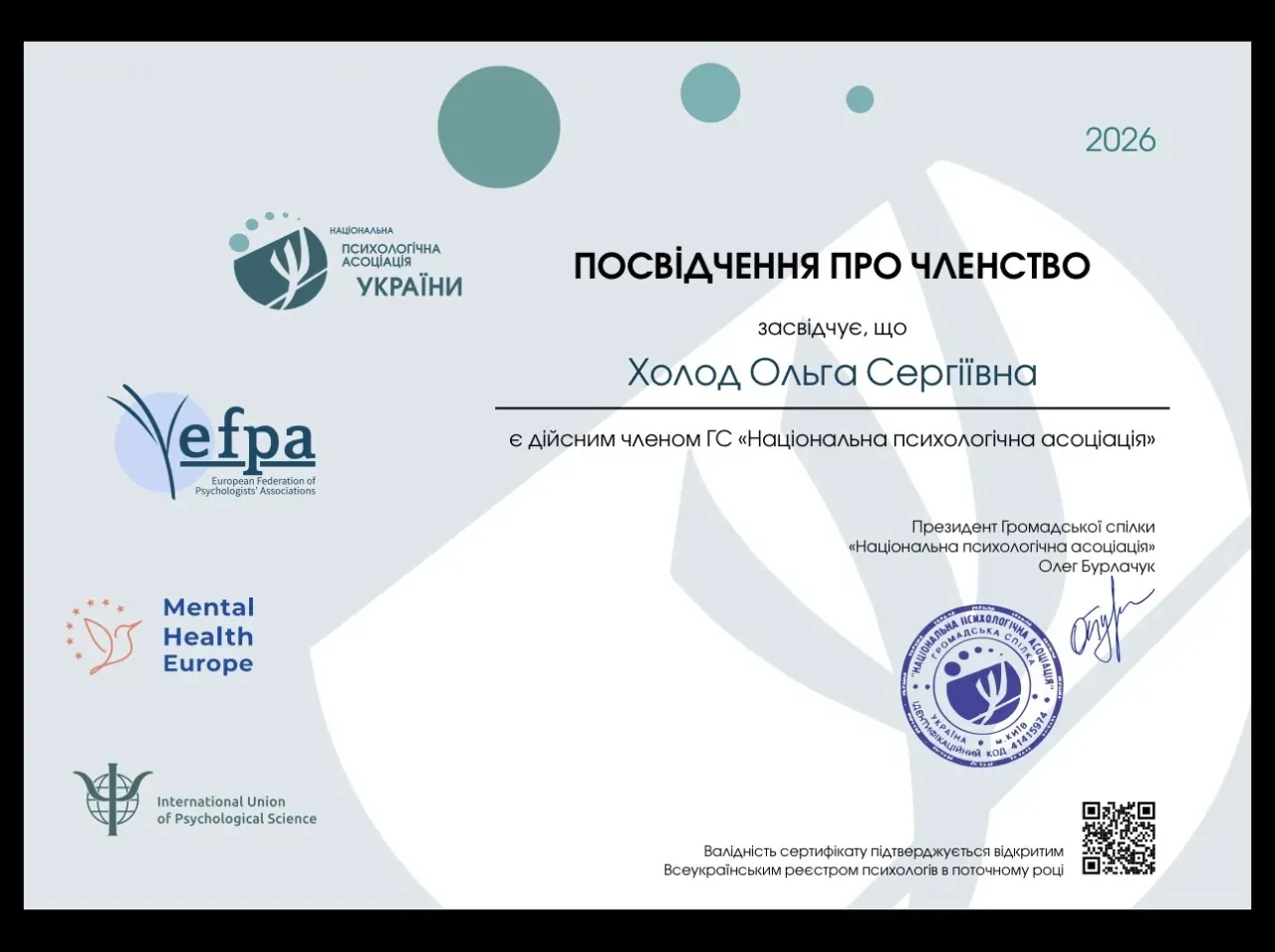 Olha Kholod психологолог